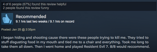 Illustration for article titled Resident Evil 7, As Told By Steam Reviews